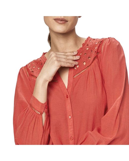 Pepe Jeans Red Multicolor Viscose Shirt