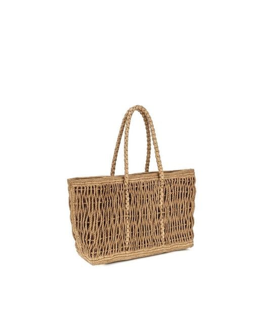 The Row Brown Beige Raffia Shoulder Bag