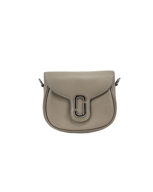 Marc Jacobs Gray Leather Saddle Crossbody Bag