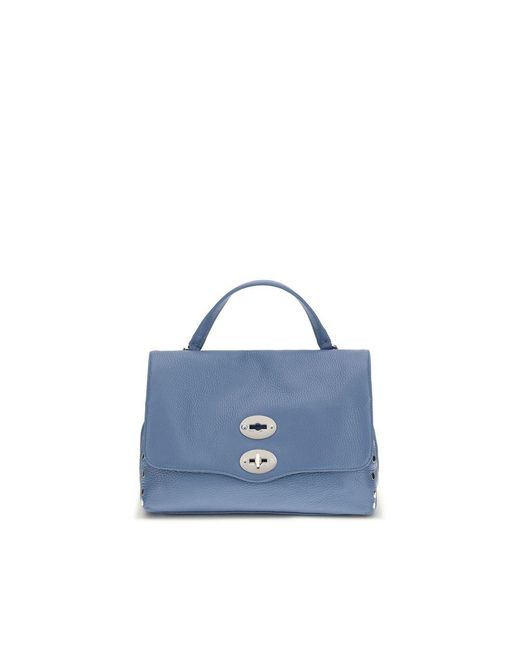 Zanellato Blue Calf Leather Bos Taurus Shoulder Bag