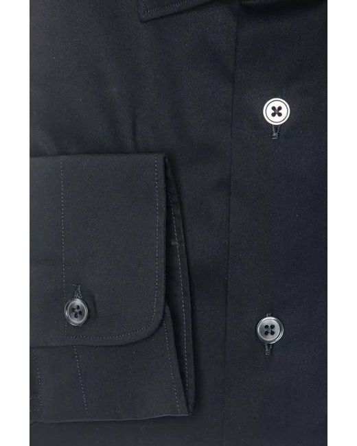 Robert Friedman Black Elegant Slim Collar Shirt for men