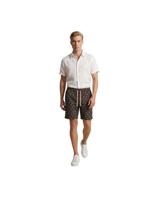 Gianni Lupo Black Cotton Bermuda Shorts for men