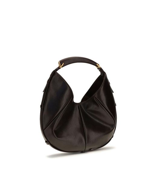 Saint Laurent Black Brown Calf Leather Bos Taurus Shoulder Bag