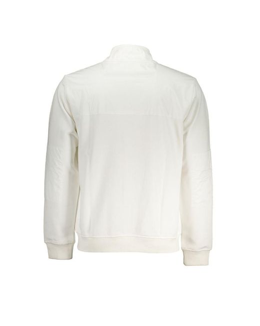 K-Way White Sleek Long Sleeve Zip Sweatshirt for men