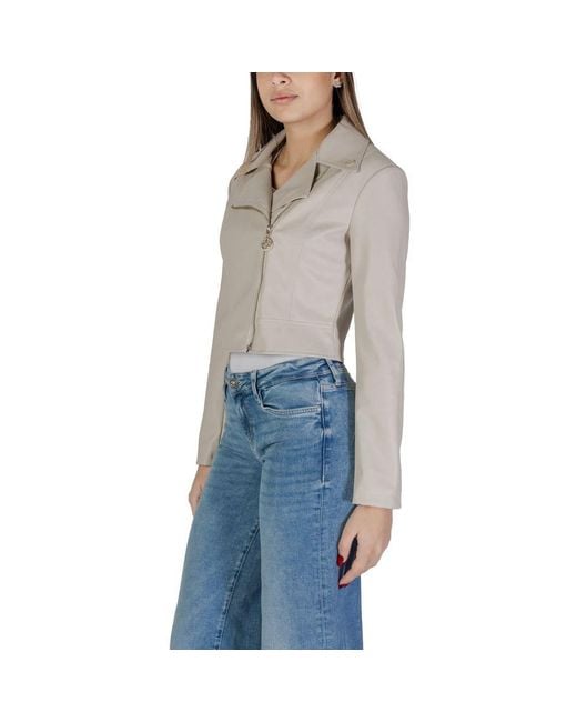 Guess Blue Beige Polyethylene Jackets & Coat