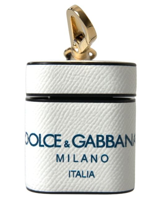 Dolce & Gabbana White Elegant Leather Airpods Case