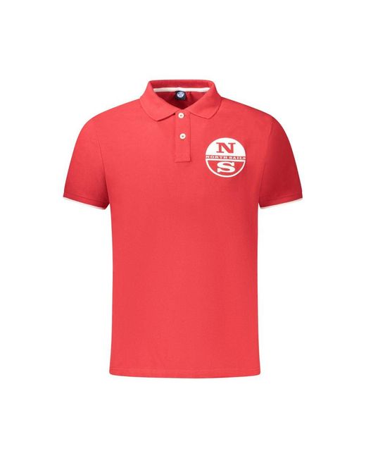 North Sails Red Cotton Polo Shirt for men