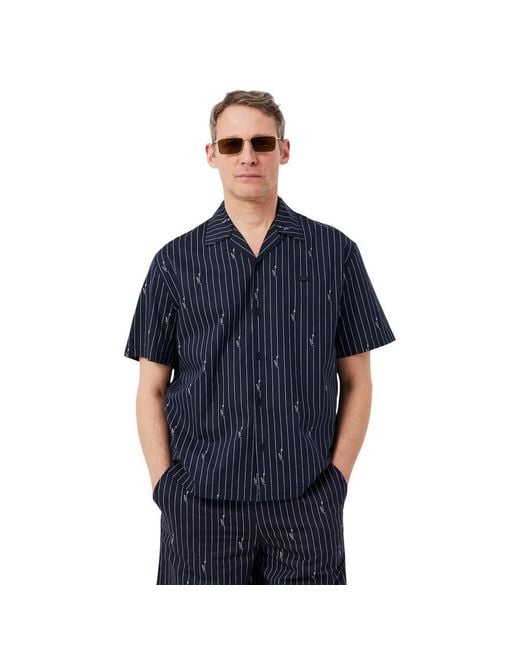 Lacoste Blue Cotton Shortsleeve Shirt for men