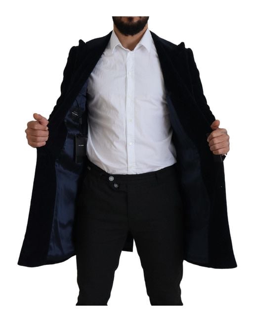 Dolce & Gabbana Black Cotton Cardigan Long Coat Men Jacket for men
