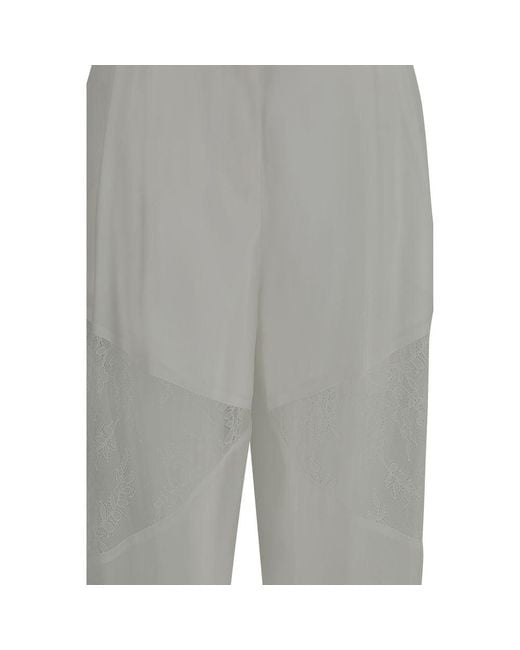 Pinko Gray White Polyester Casual Pants
