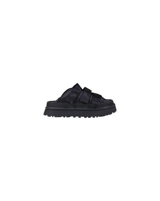 Ugg Blue Black Artificial Leather Platform Pumps