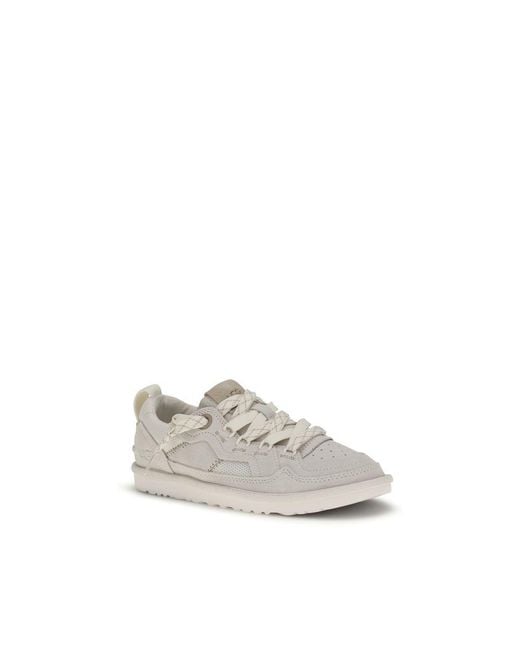 Ugg White Purple Calf Leather Bos Taurus Low Top Sneakers