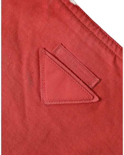 Prada Red Chic And Fabric Tote Bag