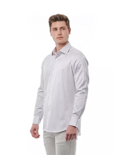 Bagutta White Elegant Italian Collar Shirt for men