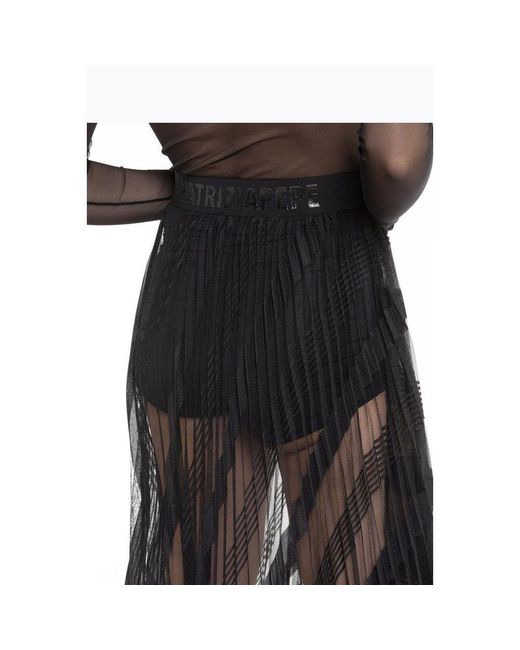 Patrizia Pepe Black Polyester Long Skirt