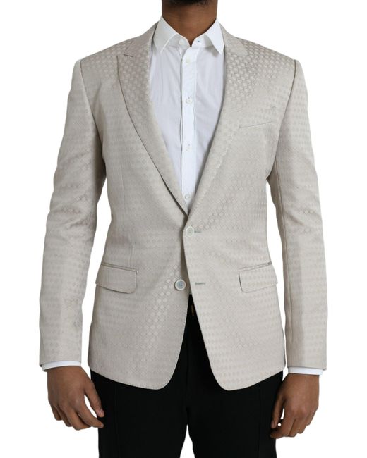 Dolce & Gabbana Gray Martini Single Breasted Coat Blazer for men