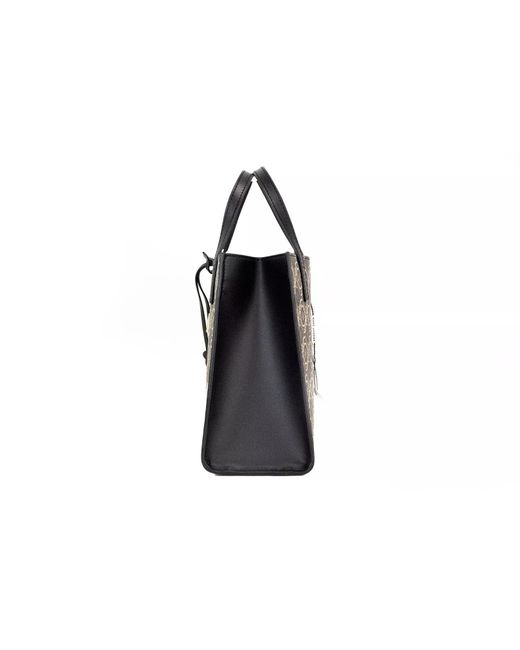 Marc Jacobs Black Mini Grind Signet Printed Leather Crossbody Tote Handbag Purse
