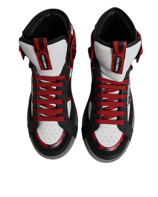 Dolce & Gabbana Multicolor Leather High Top Sneakers Shoes for men