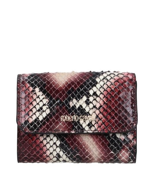 Roberto Cavalli Purple Leather Wallet