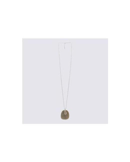 Brunello Cucinelli White Gold Silver Necklace