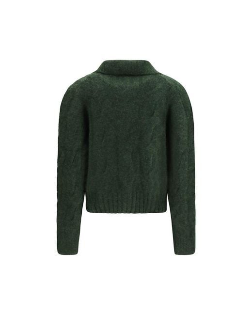 Allude Green Bicolor Cashmere Cardigan