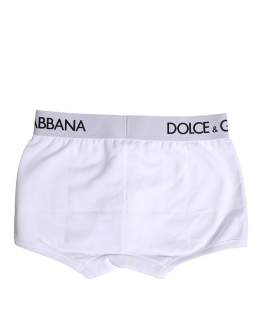 Dolce & Gabbana White Cotton Stretch Regular Boxer Underwear for men