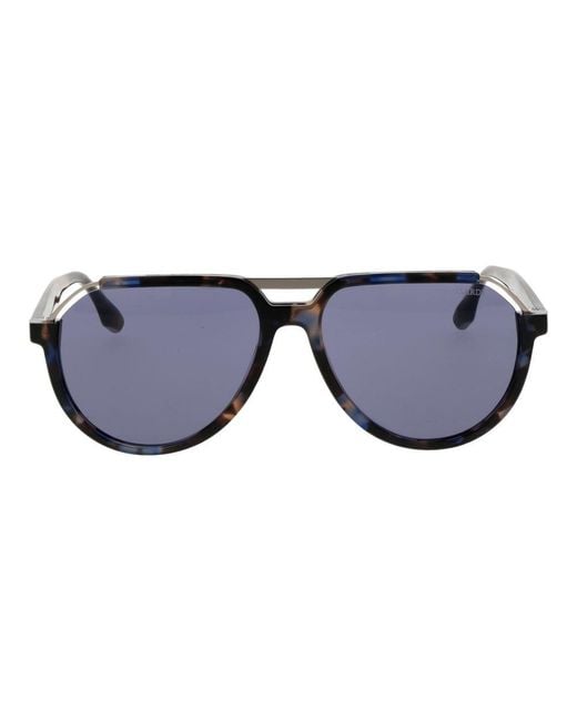 Trussardi Blue Brown Acetate & Stainless Steel Sunglasses for men