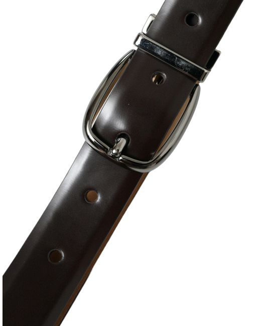 Dolce & Gabbana Black Elegant Dark Calf Leather Belt for men