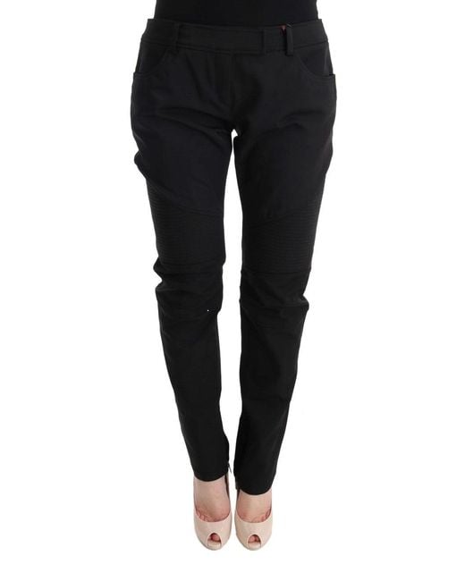 Ermanno Scervino Black Sleek Cotton Slim Fit Pants