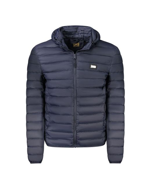 Roberto Cavalli Blue Polyester Jacket for men