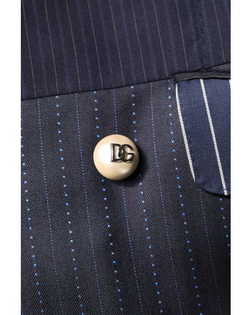 Dolce & Gabbana Blue Patchwork Jacket Coat Suit Blazer for men