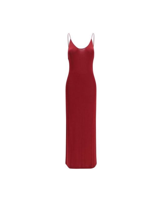 Saint Laurent Red Bordeaux Viscose Casual Dress