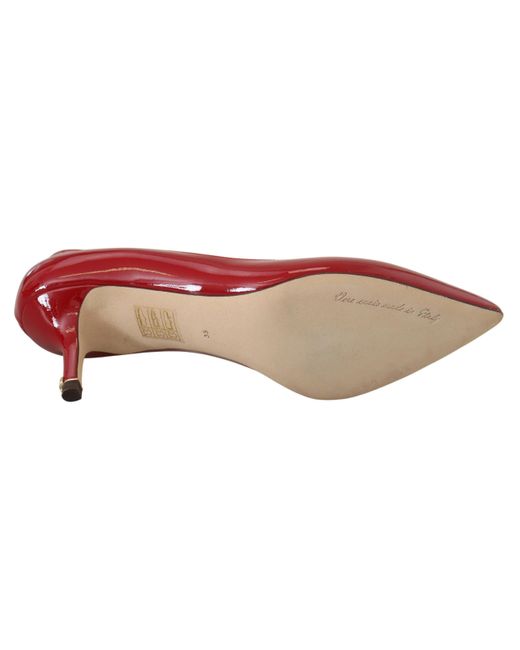Dolce & Gabbana Red Patent Leather Kitten Heels Pumps Shoes