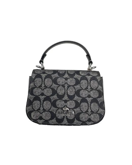 COACH Black Lysa Top Handle Bag Crossbody Gun Metal