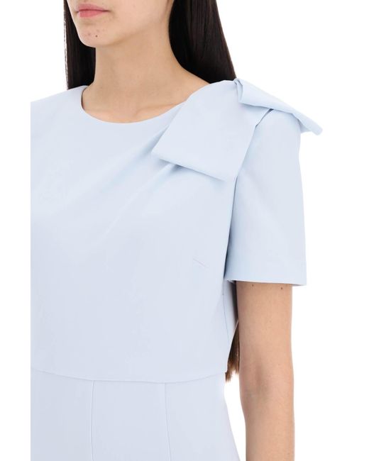 Roland Mouret White Short-Sleeved Midi Dress