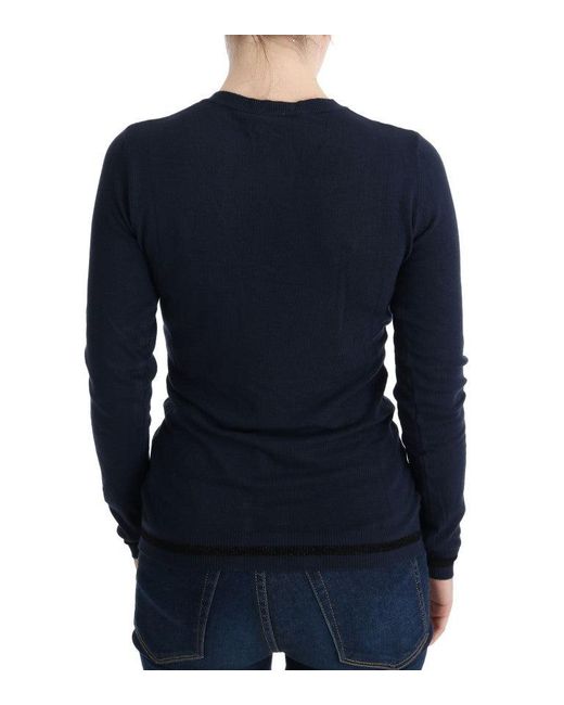 CoSTUME NATIONAL Blue V-neck Viscose Sweater