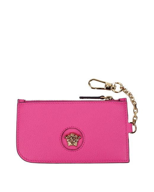 Versace Purple Pink Leather Wallet for men