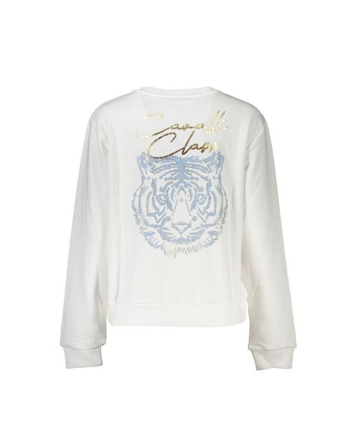 Roberto Cavalli White Cotton Sweater