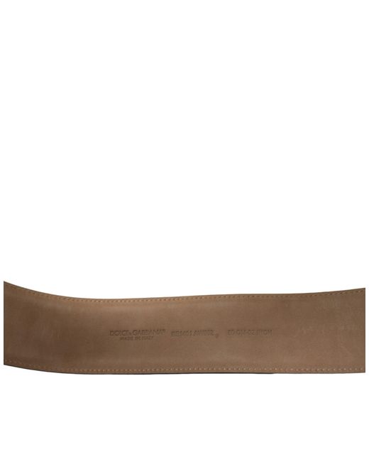 Dolce & Gabbana Black Leather Classic Metal Oval Buckle Belt Calf for men