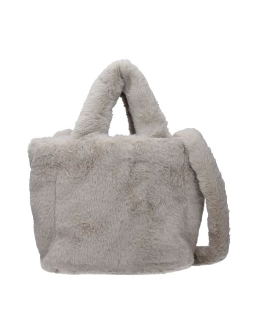 Herno Gray Handbags Eco Fur/Light