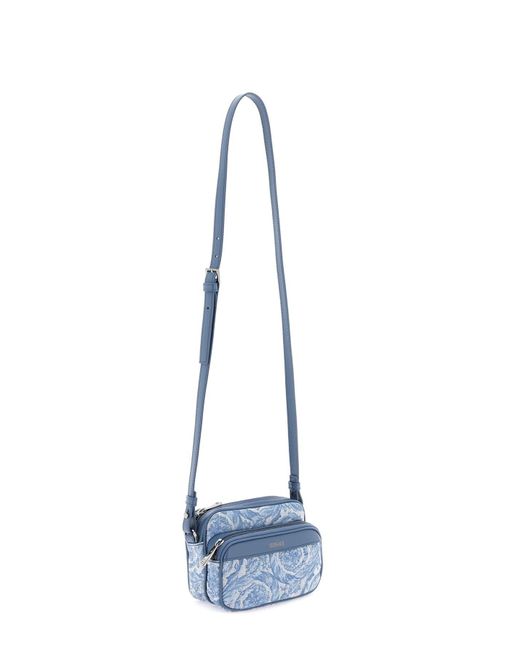 Versace Blue Baroque Messenger Bag for men