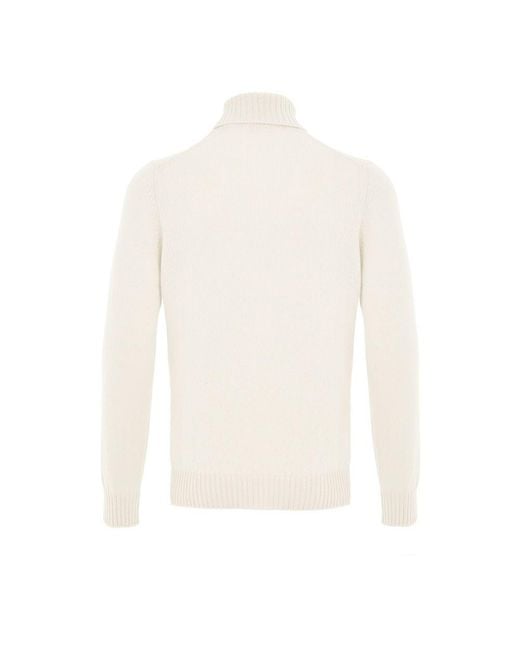 Gran Sasso White Wool Turtleneck for men