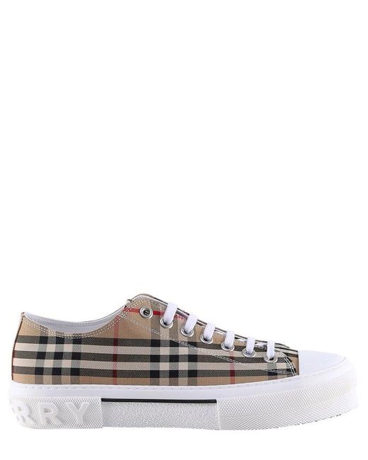 Burberry White Archive Italian Leather Sneakers for men