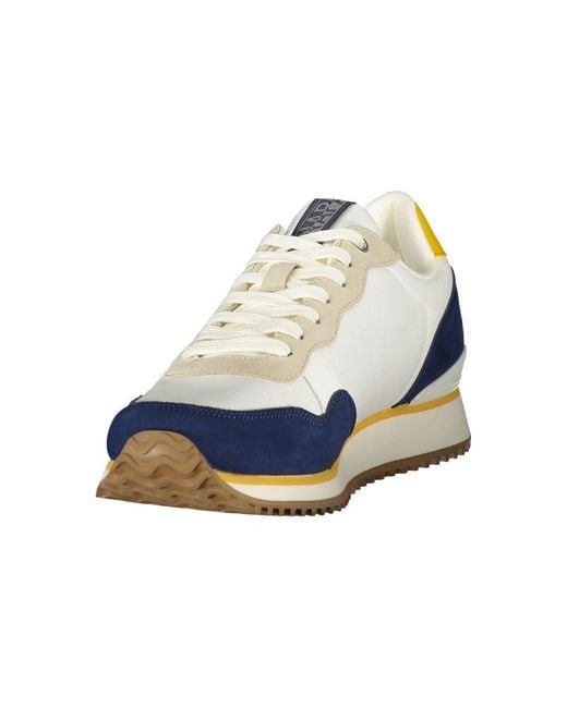 Napapijri Blue White Polyester Men's Sneaker for men
