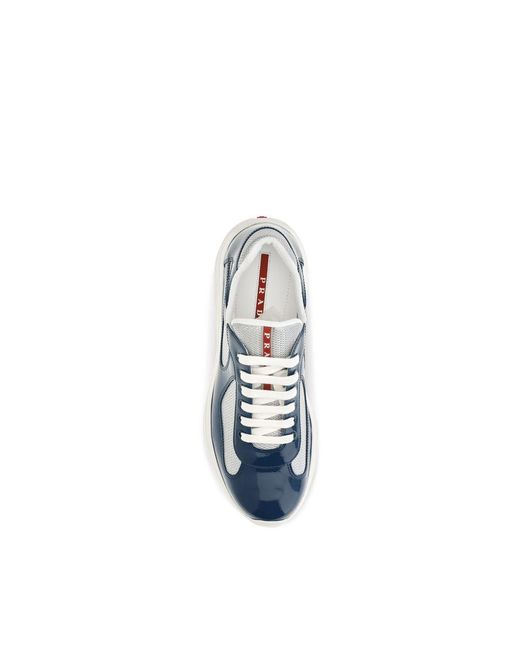 Prada Blue Calf Leather Bos Taurus Athletic Sneakers for men
