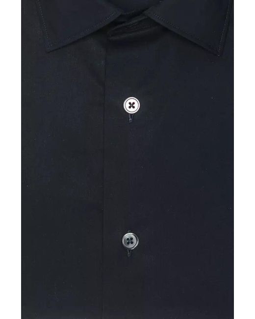 Robert Friedman Black Elegant Slim Collar Shirt for men