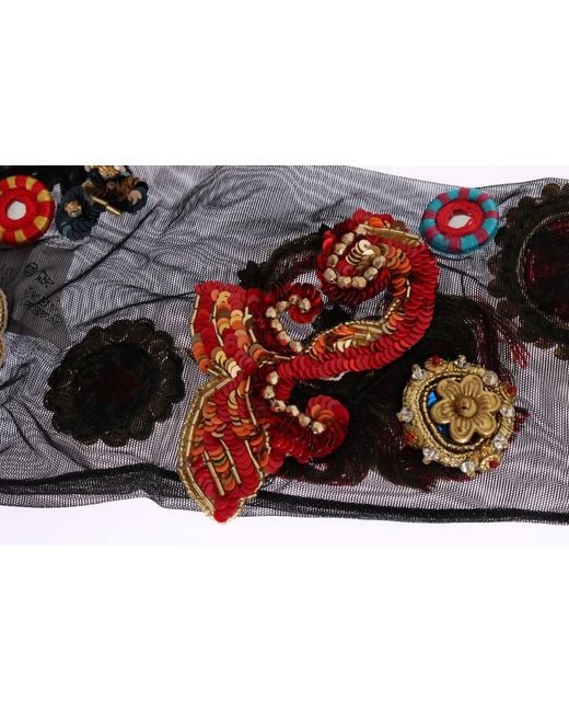 Dolce & Gabbana Black Stretch Carretto Crystal Socks