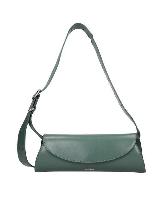 Jil Sander Green Leather Crossbody Bag