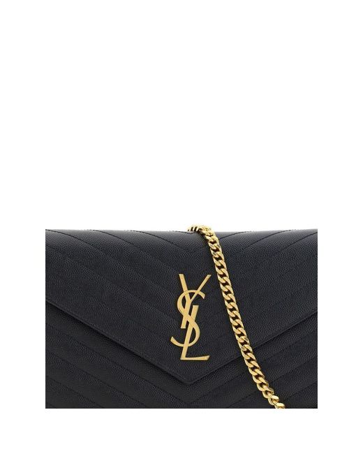 Saint Laurent Black Logoed Shoulder Bag