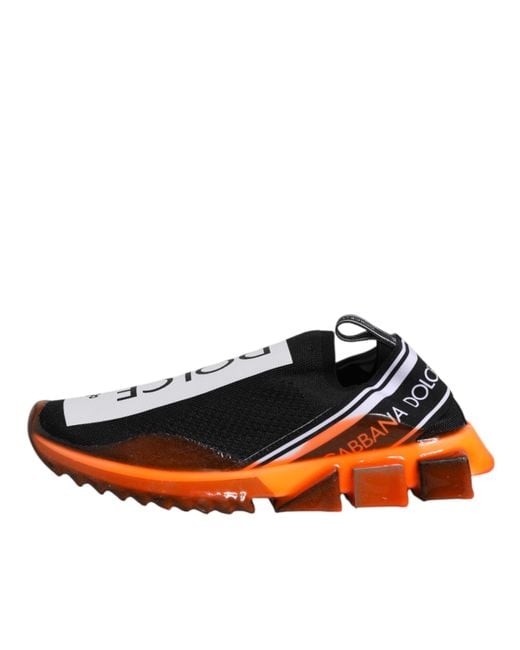 Dolce & Gabbana Multicolor Black White Slip On Sorrento Sneakers Shoes for men
